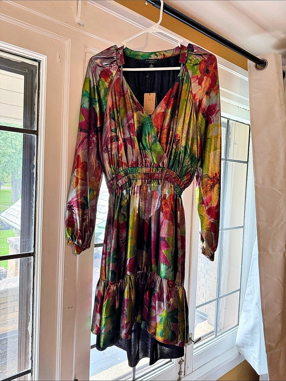 Current Air Floral Midi Dress in Multicolor Size Small NWT
